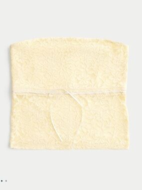 Hollister Yellow All-Over Lace Tube Top